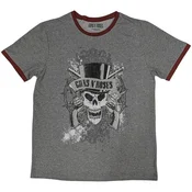 Guns N Roses Faded Skull (Ringer) Grey M Majica