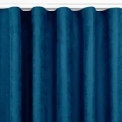 Curtain MILANA color indigo style classic transparent wave tape 7 cm chenille 140x270 HOMEDE