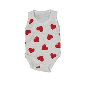 Bodi za bebe Crvena srca 244267, Beli