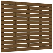 Vidaxl Stensko posteljno vzglavje medeno rjavo 126x3x91,5 cm borovina
