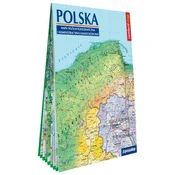 shumee Poljska. Laminiran zemljevid XXL. Splošni geografski, administrativni in cestni zemljevid. Izdaja 2025. ExpressMap