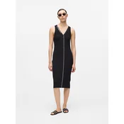 KARL LAGERFELD Pletena obleka B2W13004 Črna Slim Fit