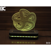 Black Cut 3D Lampa 3D Zvezda Toplo bela