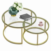 Hanah Home Belarus Set klub stocica, 2 komada, Zlatni
