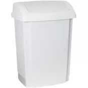 Plast Team Beli plastični koš za smeti s preklopnim pokrovom 15 l, pravokoten