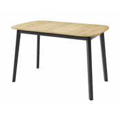 Miza Edmond 110 (Craft zlati hrast + Črna) Črna, Craft zlati hrast, 77x80x130cm, Podaljšanje, Iverna plošča, Les