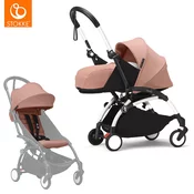 stokke yoyo3 otroški voziček 2v1 newborn pack 0+ ginger (white frame)