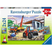 Ravensburger 2x 24 delna sestavljanka Delovna vozila in avti 051571