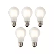 Set 5 LED žarnic z žarilno nitko E27 matirano steklo A60 2W 180lm 2700K