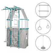 Monkey Gym Gimnastična lestev – telovadna, švedska lestev za dom in otroke s hišico Indigo Pastel - turkizna, (5000077133)