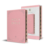 KJV Holy Bible, Giant Print Large Format, Pink Premium Imitation Leather with Ri Bbon Marker, Red Letter, and Thumb Index