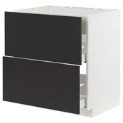 METOD/MAXIMERA Podstav omr za k pl/vgr napa+predal, bela/Nickebo mat antracitna, 80x60 cm