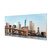 tulup.si Slika na akrilnem steklu Panorama most reke 140x70 cm 4 obešalnika