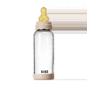 BIBS - Otroška steklena steklenička Boheme 240 ml, lateks - Blush (srednji pretok)