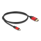 Delock USB Type-C na DisplayPort kabel (DP Alt nacin) za 8K pri 30 Hz s HDR podrškom, 1 m, crveni