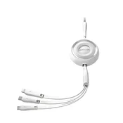 Joyroom 3-v-1 navijalni kabel serije Colorful USB-A na USB-C/iPhone Lightning/microUSB, 1 m, bel
