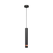 Luster na sajli TUBA 1xGU10/8W/230V crna/bakrena