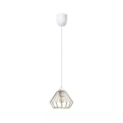 Luster na sajli CEED GOLD 1xE27/60W/230V, precnik 17,5 cm, bela/zlatna