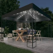 Vrtni šator s LED svjetlosnim trakama 3 x 3 m antracit