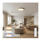 Brilagi - LED prigušiva stropno svetlo POOL LED/50W/230V, precnik 40 cm, drveni dekor + daljinski upravljac