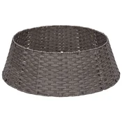 Vidaxl Ovratnik za božično drevo Okrogla Siva Premer 90 x 28 cm