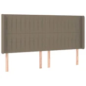 Vidaxl Vzglavje z ušesi taupe 203x16x118/128 cm blago