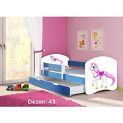 Deciji krevet ACMA II 180x80 F + dusek 6 cm BLUE43
