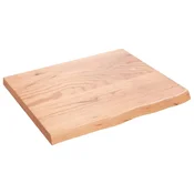Vidaxl Mizna plošča svetlo rjava 60x50x2 cm obdelana trdna hrastovina