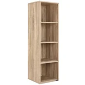 Northix Knjižna polica s 4 predelki, hrast, 106x30x30cm