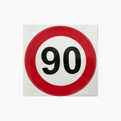 CAR 888 ACCESSORIES Nalepnica Ogranicenja 90 velika crveno-bela