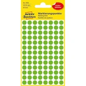 Avery Zweckform okrogle markirne etikete 3592, fi 8 mm, zelene, odstranljive