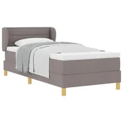 Vidaxl Postelja z vzmetnico z vzmetnico Taupe 90 x 200 cm blago