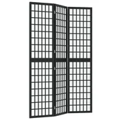 Vidaxl Zložljiv 3-delni paravan japonski stil 120x170 cm črne barve