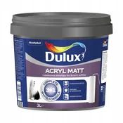 Dulux Acryl Matt lateks barva za stene in strope snežno bela mat 3 l