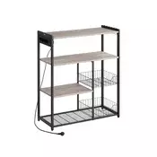 Songmics Kuhinjska polica 35x80x935 cm siva črna
