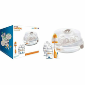Munchkin LATCH, Set otroških stekleničk 120ml (2kom) s sterilizatorjem, od 0m +