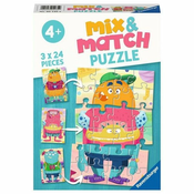 Ravensburger Mix&Match puzzle - Cudovišta - 3x24 delova