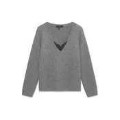 Vero Moda Tall Pulover VMBERRY pegasto siva/črna