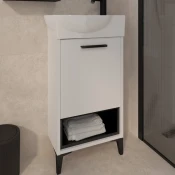 Kupaonski element stojeci Concepto+ Dakota 45, bijeli, s vratima