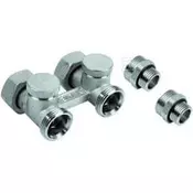 slomart Ravni dvojni zaporni ventil za radiator FUSION 1/2 palca x 3/4 palca