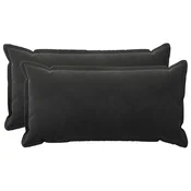 vidaXL Prevleka za blazino 2 pcs HOUTEN Črna 40 x 70 cm Žamet
