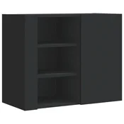 Vidaxl Stenska omarica črna 75x35x60 cm inženirski les