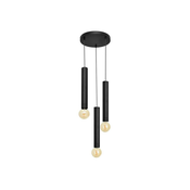 Luster na sajli TUBA 3xE27/60W/230V crna