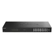 D-Link DGS-1018P Brez upravljanja Gigabit Ethernet (10/100/1000) Power over Ethernet (PoE) Črna