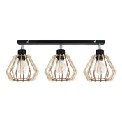 SOLIN stenska in stropna svetilka, max 3x60W, E27, črna, les