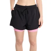 mymotus Športne hlače Mymotus Ladies Comfort Running Twin Shorts Black- Begonia Pink RW81 črna