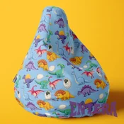 Lazy Bag - Šareni dinosaurusi na svetlo plavoj pozadini ( 157 )