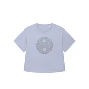 Life-Tree Široka majica Oversized Shirt Women YinYang Light voda