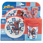 Stor Otroška plastična posoda Spiderman (krožnik, skleda, skodelica, pribor), 74785
