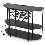 COSTWAY Kuhinjski regal za vino z dvema policama 120 x 40 x 92 cm, (5000008841)